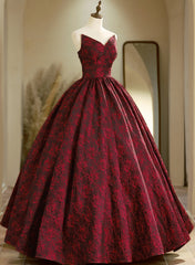 A-line Floral Lace Long Evening Dress Prom Dress, Floral Party Dress
