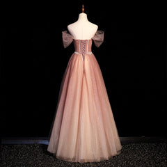 Beautiful Pink Gradient Beaded Sweetheart Party Dress, Pink Gradient Evening Party Dresses