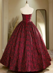 A-line Floral Lace Long Evening Dress Prom Dress, Floral Party Dress
